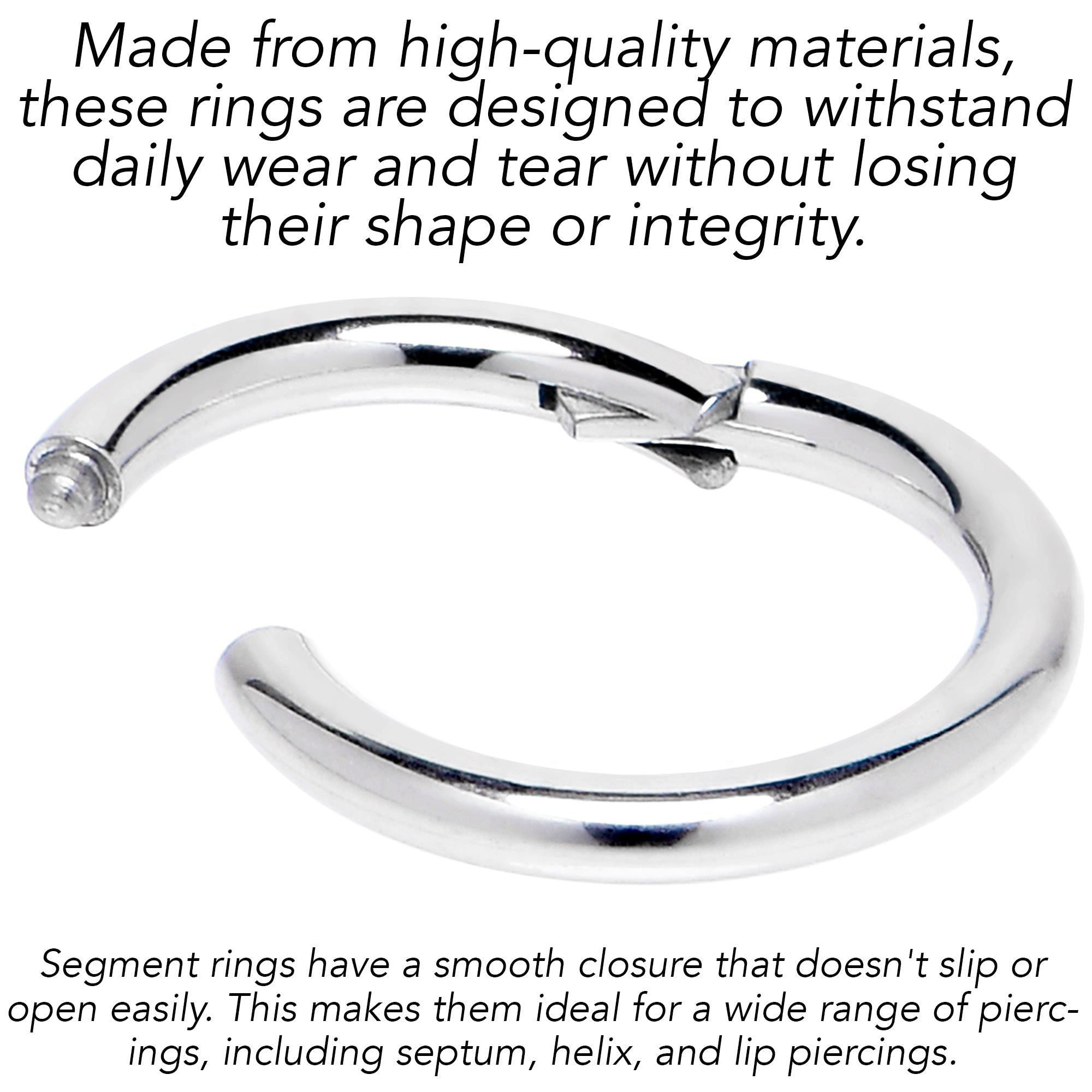 10G 9/16 316L Surgical Steel Precision Hinged Segment Hoop