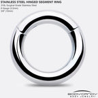 8G 3/8 316L Surgical Steel Precision Hinged Segment Hoop