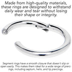 8G 3/8 316L Surgical Steel Precision Hinged Segment Hoop