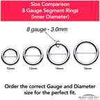 8G 3/8 316L Surgical Steel Precision Hinged Segment Hoop