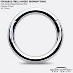 8G 5/8 316L Surgical Steel Precision Hinged Segment Hoop