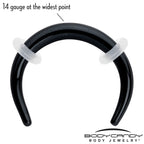 14G 5/16 Black Pincher Crescent Taper