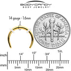14G 3/8 Gold Tone Pincher Crescent Taper