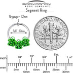 16G 3/8 Texture Turtle Trio Hinged Segment Ring