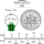 16G 3/8 Texture Turtle BCR Captive Ring