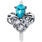20G 5/16 Blue Gem Style Simplicity Nose Hoop