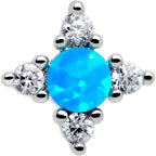 16G 1/4 Blue Synthetic Opal Rhombus Star Flatback Stud