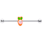 14G Surprise Carrot Easter Bunny Industrial Barbell 38mm
