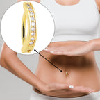 Clear CZ Gem Gold Tone Paved Row Perfection Hinged Hoop Belly Ring