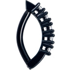 Clear CZ Gem Black Quintet Forward Facing Hinged Belly Hoop
