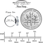 20G 5/16 Vitrail CZ Gem Beauty Cross Nose Hoop