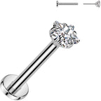 16G 5/16 3mm CZ Star Medical Grade Titanium Flat Back Earring
