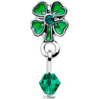 16G 5/16 Green Gem Shamrock Glam St Patricks Dangle Cartilage Earring
