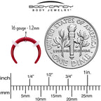 Stainless Steel Crescent Pincher Septum Ring - 14G and 16G
