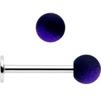 16G 3/8 Ombre Purple Black Soft Finish Labret Monroe Tragus