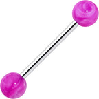 Color Acrylic Ball Tongue Ring Surgical Steel Barbell