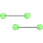 14G 9/16 Color Acrylic Ball Ends Barbell Nipple Ring Set