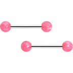 14G 9/16 Color Acrylic Ball Ends Barbell Nipple Ring Set