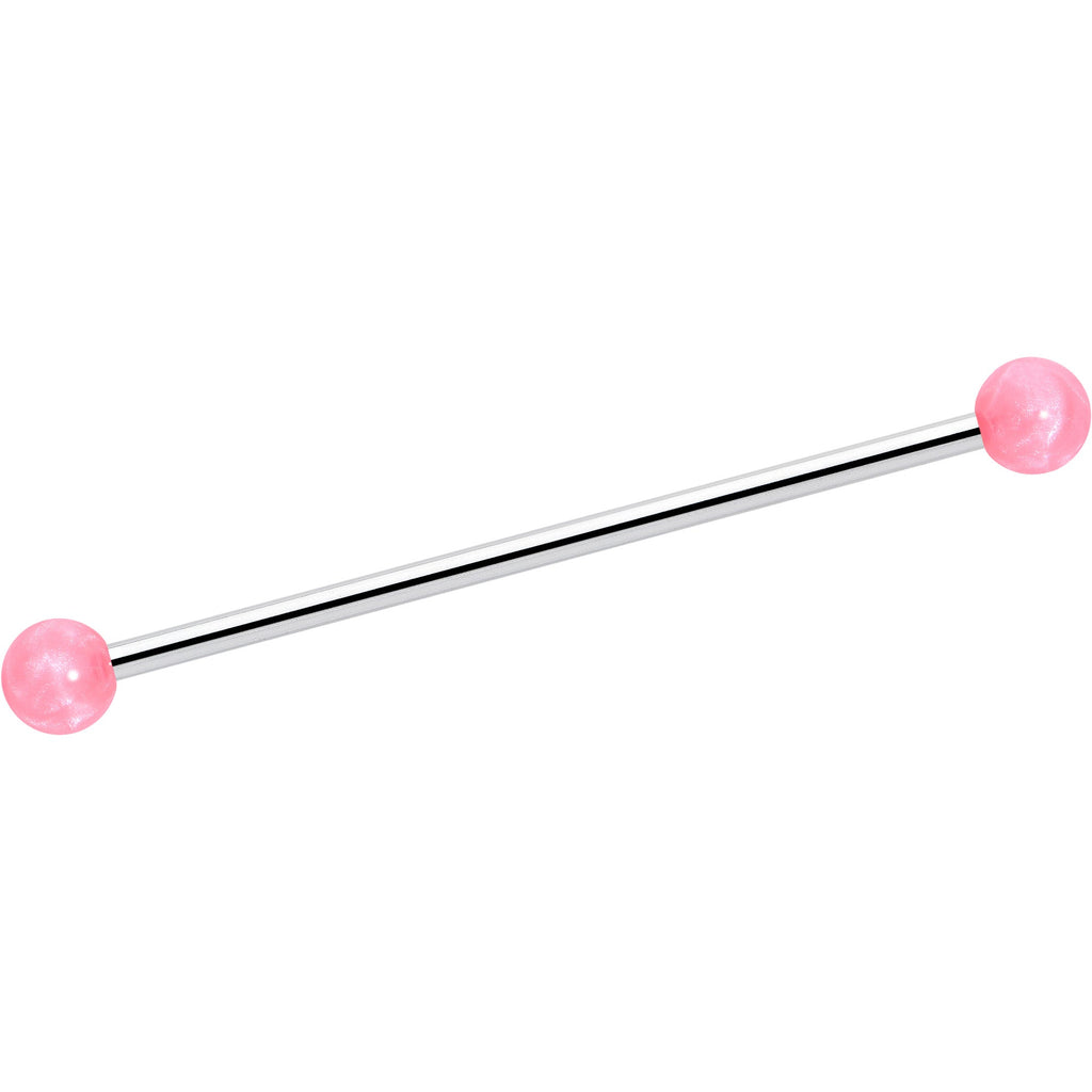14G Color Acrylic Ball Industrial Barbell 38mm