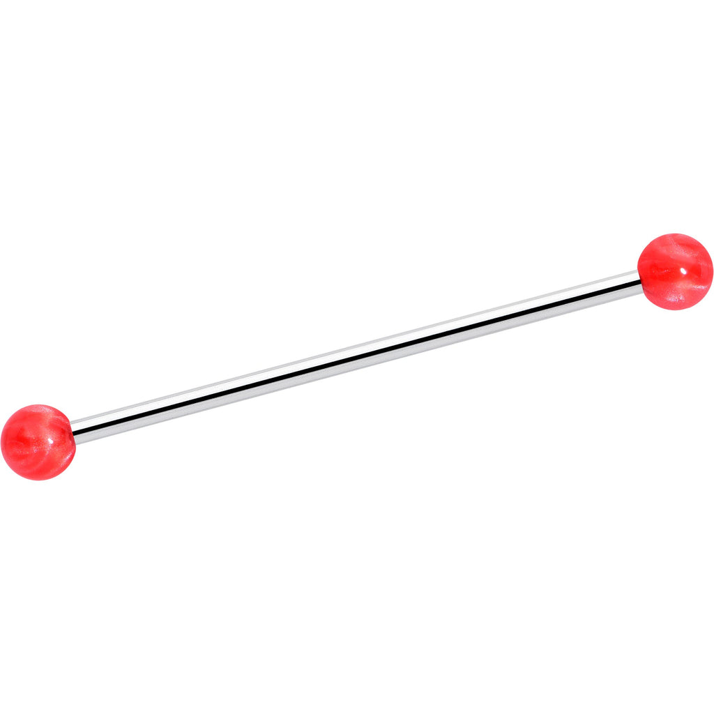 14G Color Acrylic Ball Industrial Barbell 38mm