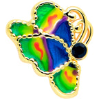 16G 5/16 Gold Tone Butterfly Colors Labret Monroe Tragus