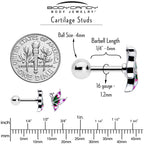 16G 1/4 Profile Butterfly Cartilage Tragus Earring