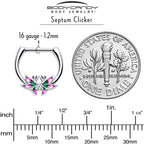 16G 5/16 Clear CZ Gem Profile Butterflies Cartilage Clicker