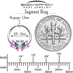 16G 3/8 Clear CZ Gem Profile Butterflies Hinged Segment Ring