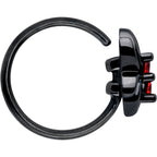 20G 5/16 Red CZ Gem Black Sleek Spider Nose Hoop