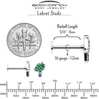 16G 5/16 Aurora Gem Fanciful Green Mushroom Labret Monroe Tragus