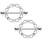 14G 9/16 Links And Spikes Nipple Shield Set