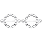 14G 9/16 Links And Spikes Nipple Shield Set