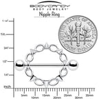 14G 9/16 Links And Spikes Nipple Shield Set