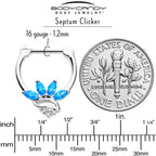 16G 5/16 Blue CZ Gem Swirl Fan Cartilage Clicker