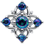 16G 1/4 Vitrail CZ Gem Beauty Cross Cartilage Tragus Earring
