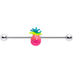 14G Hot Tropical Pineapple Industrial Barbell 38mm