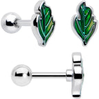 16G 1/4 Ladybug Hippie Flower Cartilage Tragus Earring Set of 3