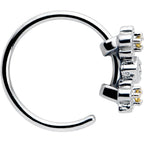 20G 5/16 Yellow CZ Gem Flower Honeycomb Nose Hoop