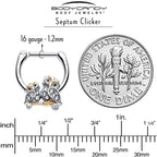 16G 5/16 Clear Gem Evening Owls Cartilage Clicker