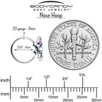 20G 5/16 Clear CZ Gem Flower Purple Nose Hoop