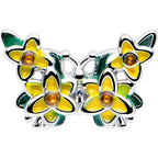 16G 5/16 Yellow CZ Gem Blooming Butterfly Labret Monroe Tragus