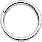 16G Clear Cubic Zirconia Forward Facing Hinged Segment Ring