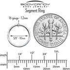 16G Clear Cubic Zirconia Forward Facing Hinged Segment Ring