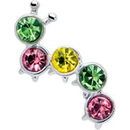 16G 5/16 Green Pink Gem Caterpillar Labret Monroe Tragus