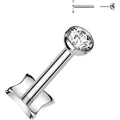 18G 1/4 3mm CZ Gem Medical Grade Titanium Reversible Flat Back Earring