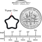 16G 5/16 Black Star Shaped Hinged Segment Ring
