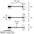 White Synthetic Opal Flat Back Stud Earrings - 3 Pairs
