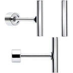 Classic Style Flat Back Stud Earrings - 3 Pairs