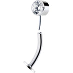 Bezel Gem Titanium Threadless Floating Belly Ring