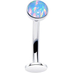Synthetic Opal Bezel Titanium Threadless Floating Belly Ring